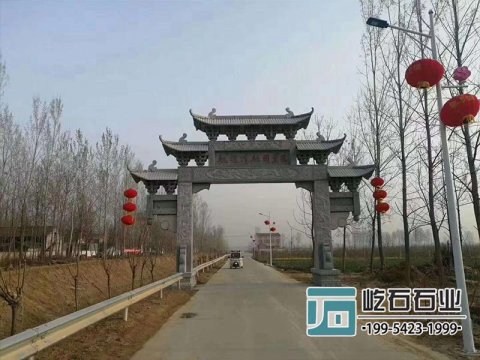 不同石材制作的石雕牌坊安裝后的效果有什么不